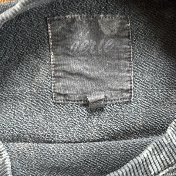 Aerie x Keith Haring NYC Dark Gray Art to Wear Grunge Distressed Sweatshirt XS - Picture 4 of 11